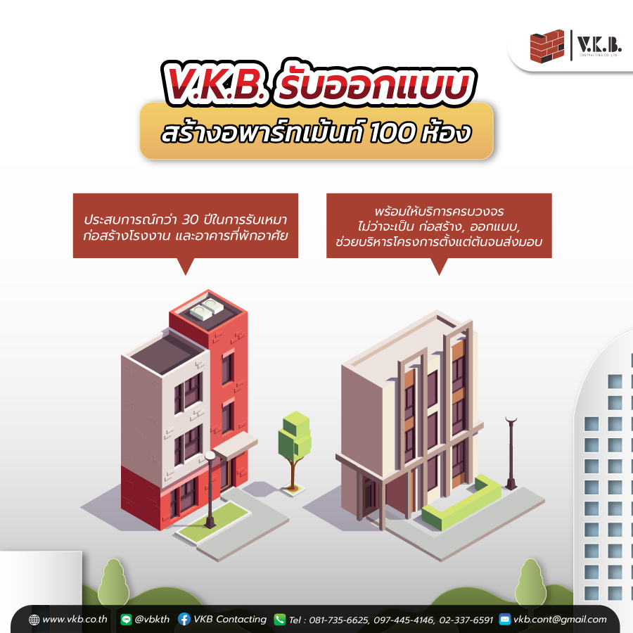 สร้างอพาร์ทเม้นท์ 100 ห้อง ราคา 